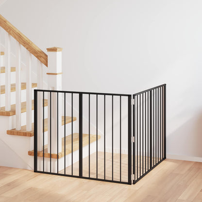 Cancello per cani 2 pcs Nero 100 x 80 cm Acciaio zincato | homemem39