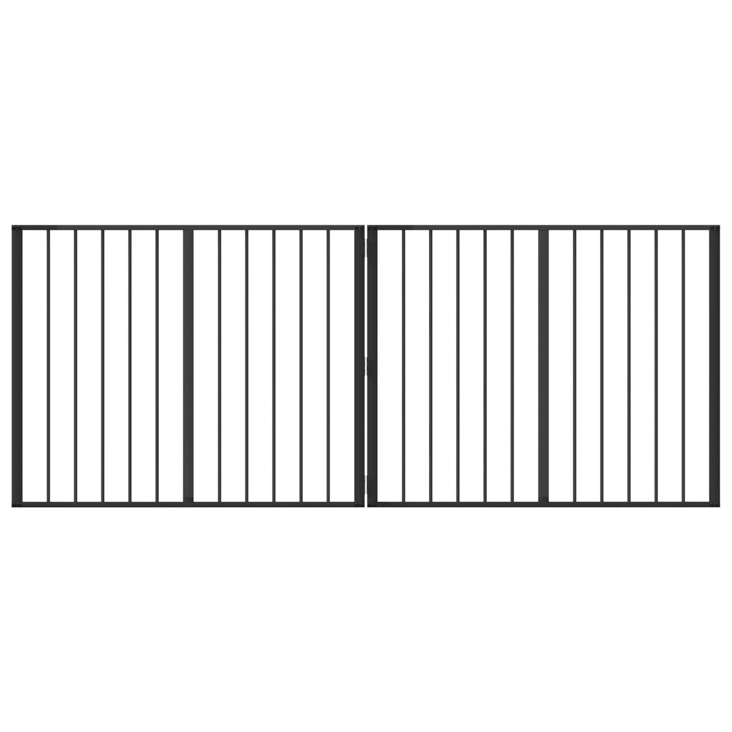 Cancello per cani 2 pcs Nero 100 x 80 cm Acciaio zincato | homemem39
