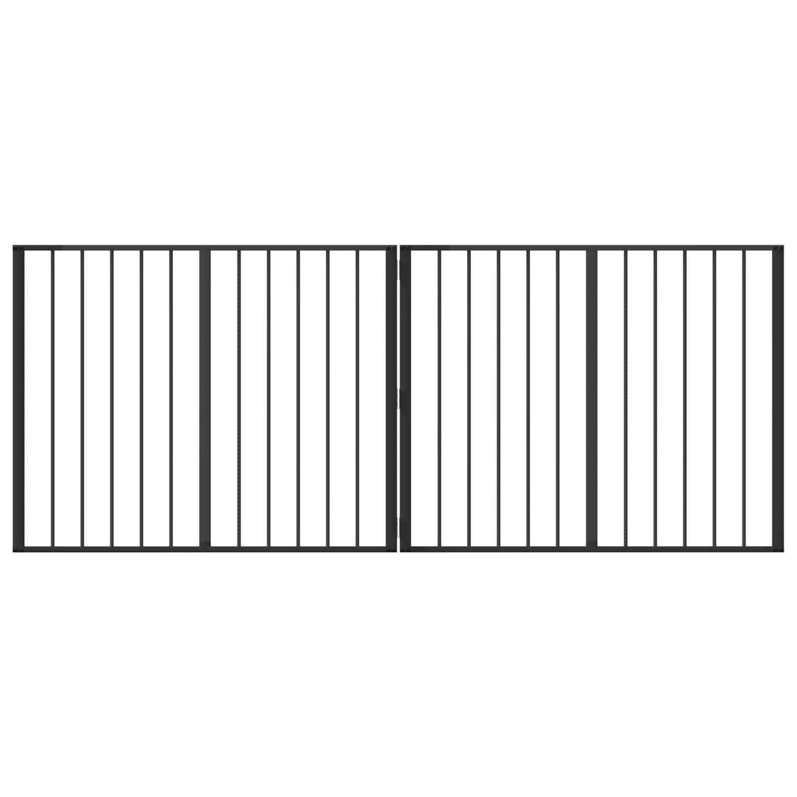 Cancello per cani 2 pcs Nero 100 x 80 cm Acciaio zincato | homemem39