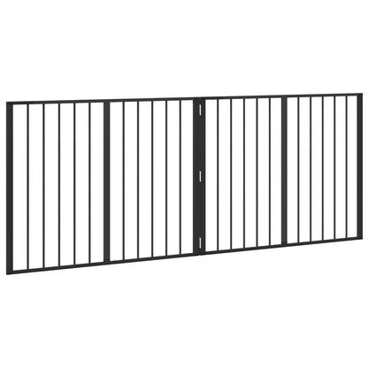 Cancello per cani 2 pcs Nero 100 x 80 cm Acciaio zincato | homemem39