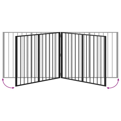 Cancello per cani 2 pcs Nero 100 x 80 cm Acciaio zincato | homemem39