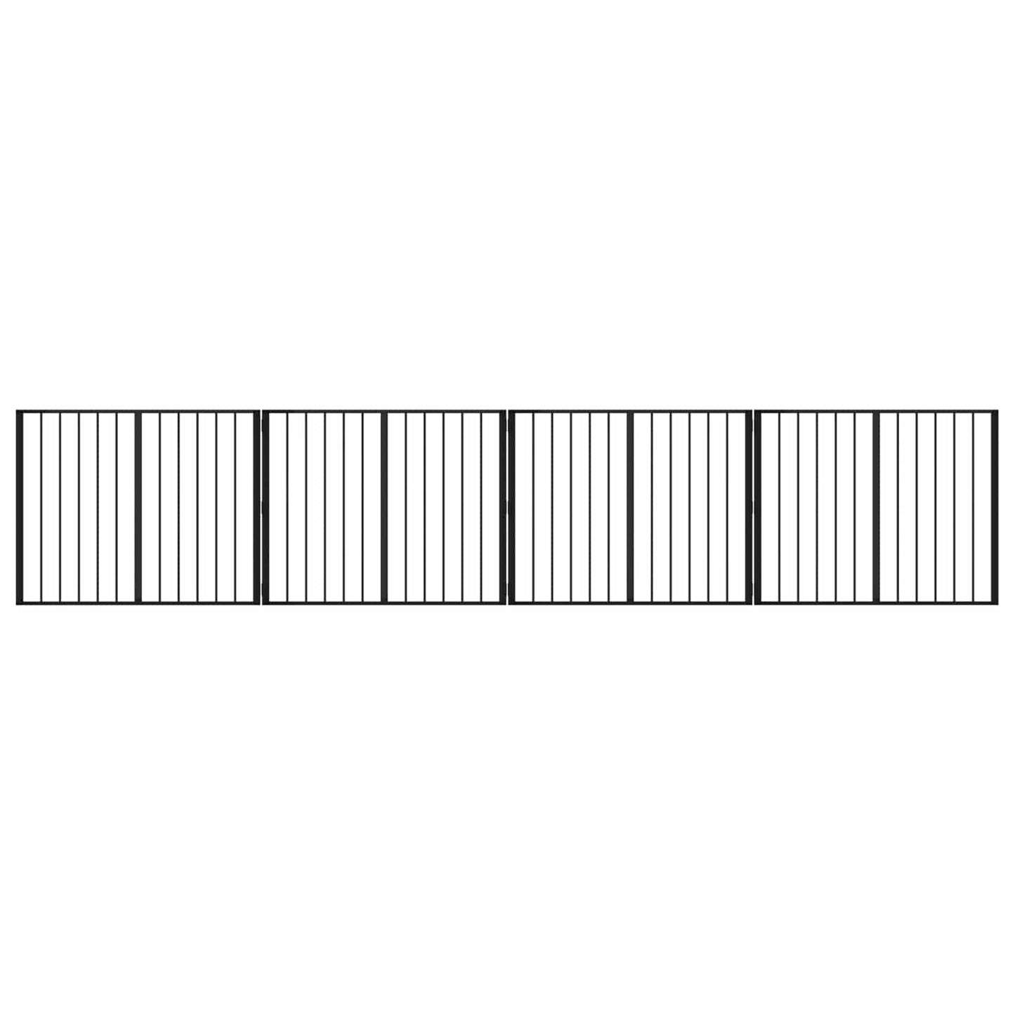Cancello per cani 4 pcs Nero 100 x 80 cm Acciaio zincato | homemem39