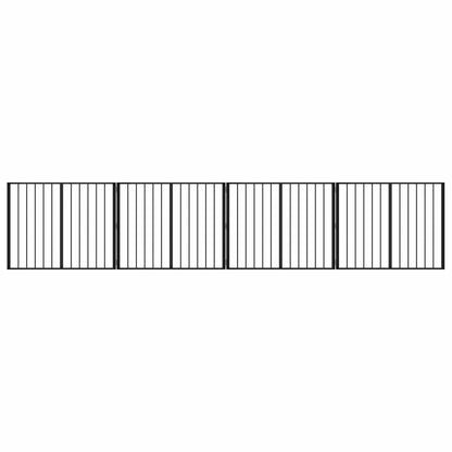 Cancello per cani 4 pcs Nero 100 x 80 cm Acciaio zincato | homemem39