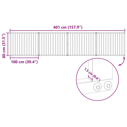 Cancello per cani 4 pcs Nero 100 x 80 cm Acciaio zincato | homemem39