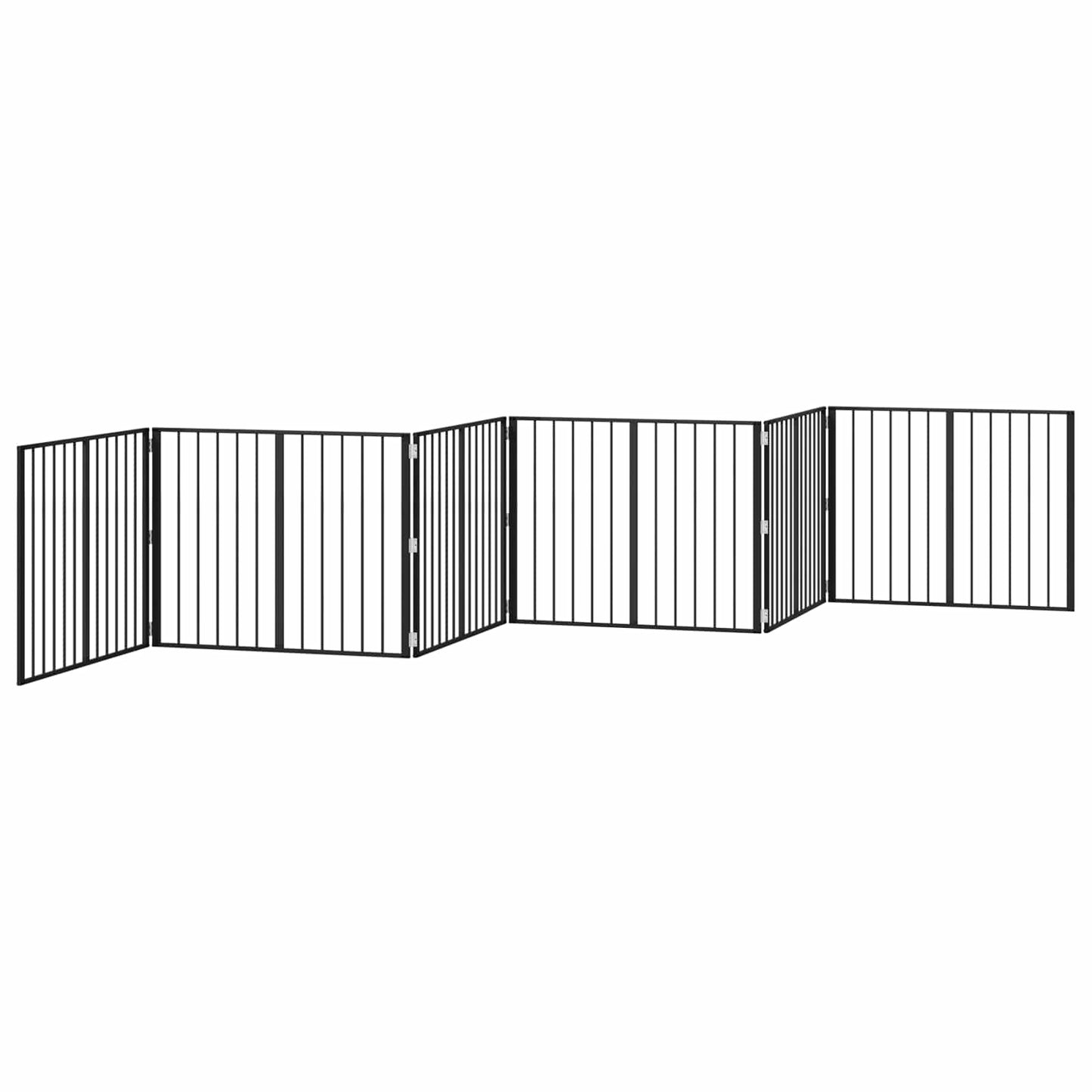 Cancello per cani 6 pcs Nero 100 x 80 cm Acciaio zincato