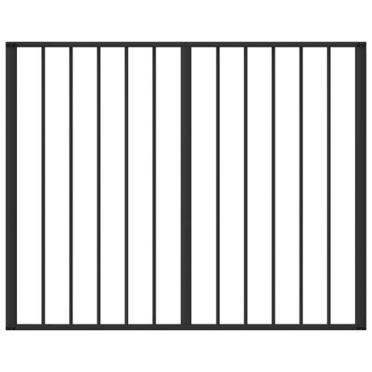 Cancello per cani 6 pcs Nero 100 x 80 cm Acciaio zincato