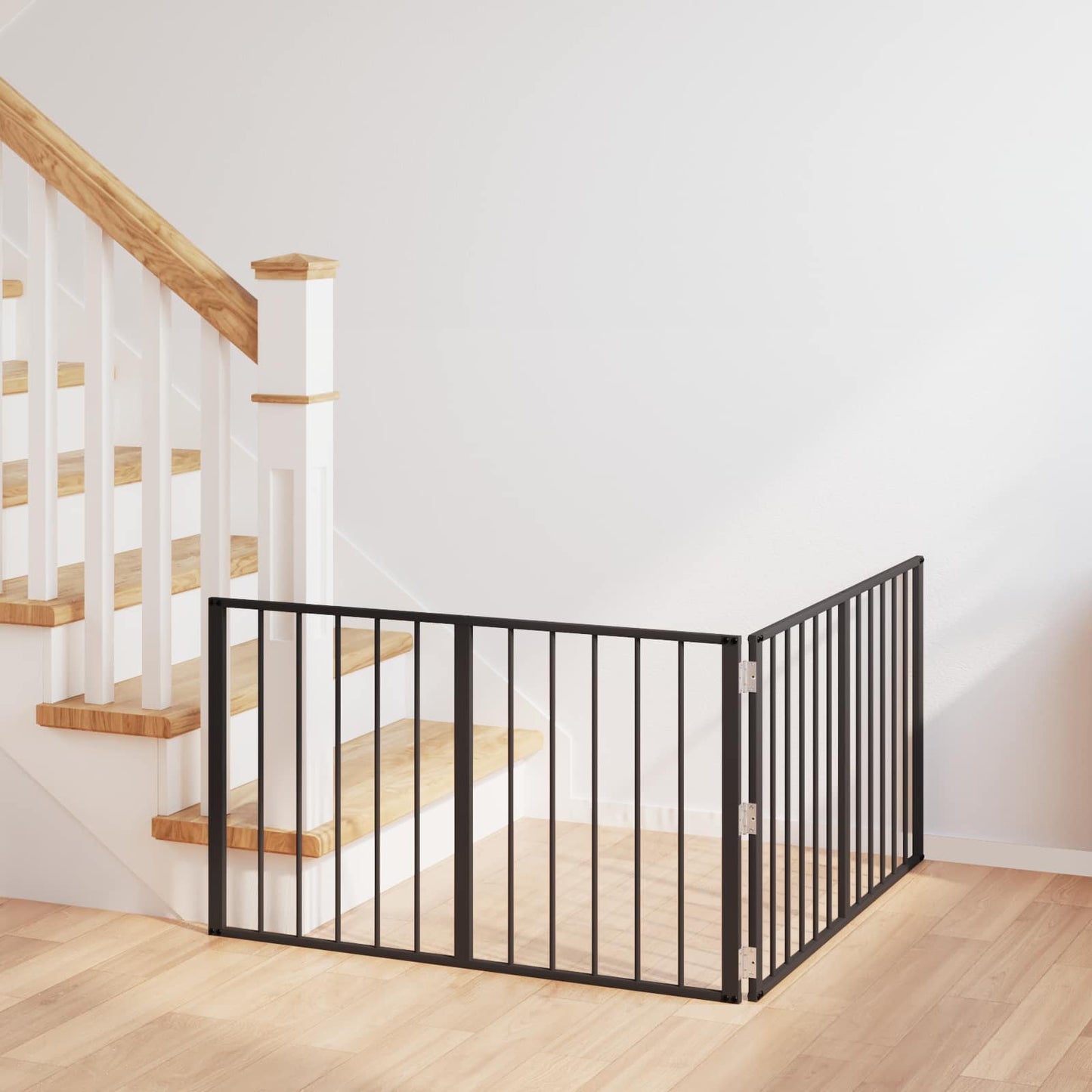 Cancello per cani 2 pcs Nero 100 x 60 cm Acciaio zincato | homemem39