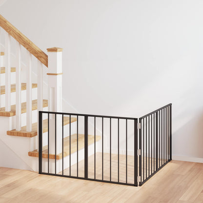 Cancello per cani 2 pcs Nero 100 x 60 cm Acciaio zincato | homemem39
