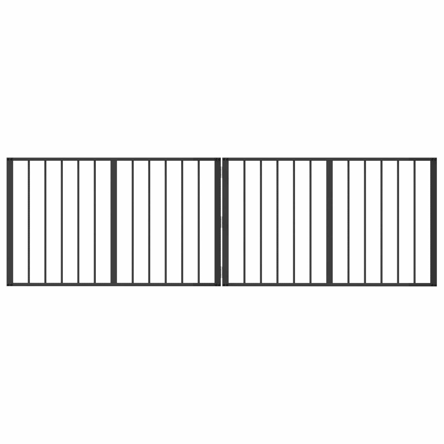 Cancello per cani 2 pcs Nero 100 x 60 cm Acciaio zincato | homemem39