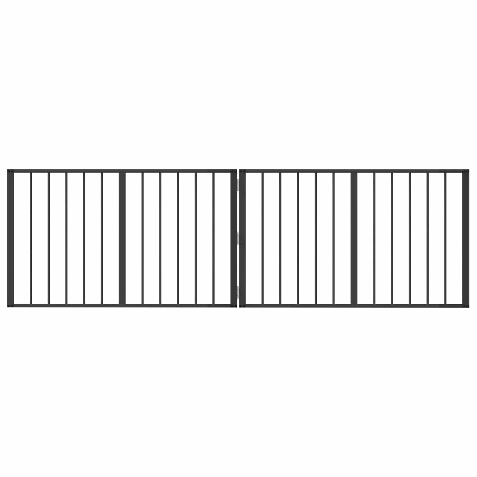 Cancello per cani 2 pcs Nero 100 x 60 cm Acciaio zincato | homemem39