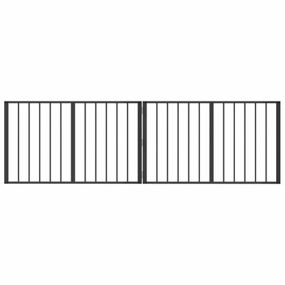 Cancello per cani 2 pcs Nero 100 x 60 cm Acciaio zincato | homemem39