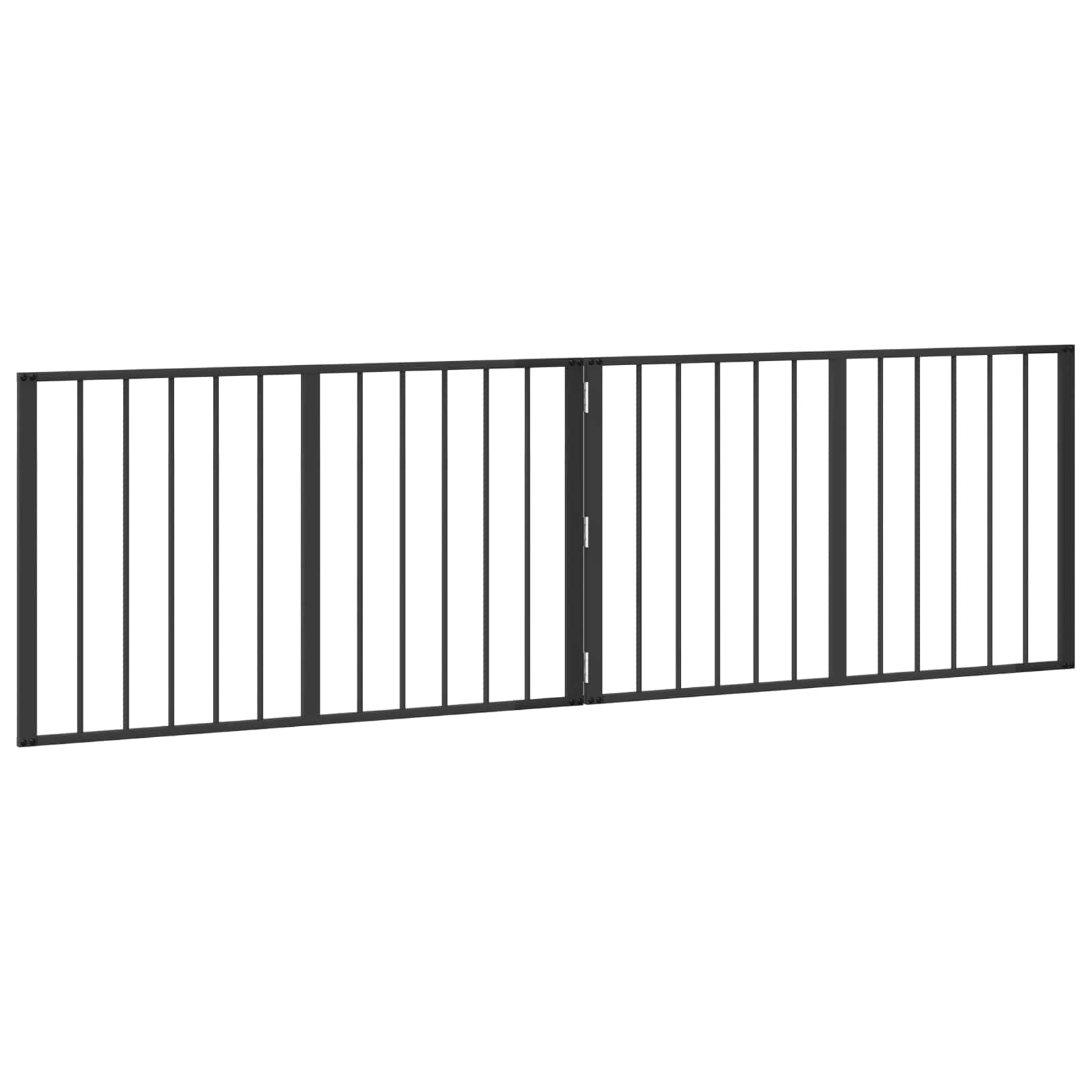Cancello per cani 2 pcs Nero 100 x 60 cm Acciaio zincato | homemem39
