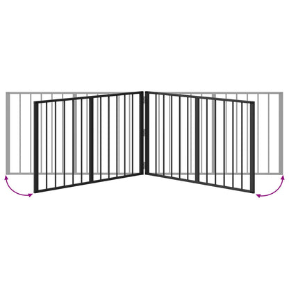 Cancello per cani 2 pcs Nero 100 x 60 cm Acciaio zincato | homemem39