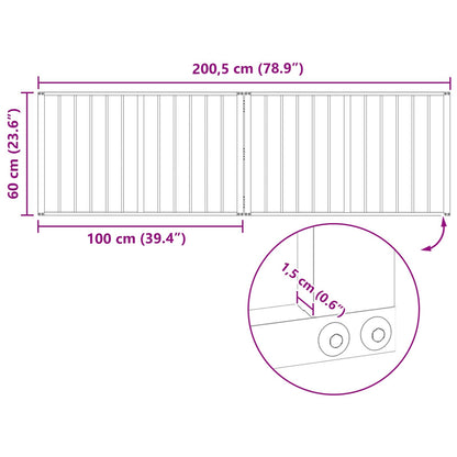 Cancello per cani 2 pcs Nero 100 x 60 cm Acciaio zincato | homemem39