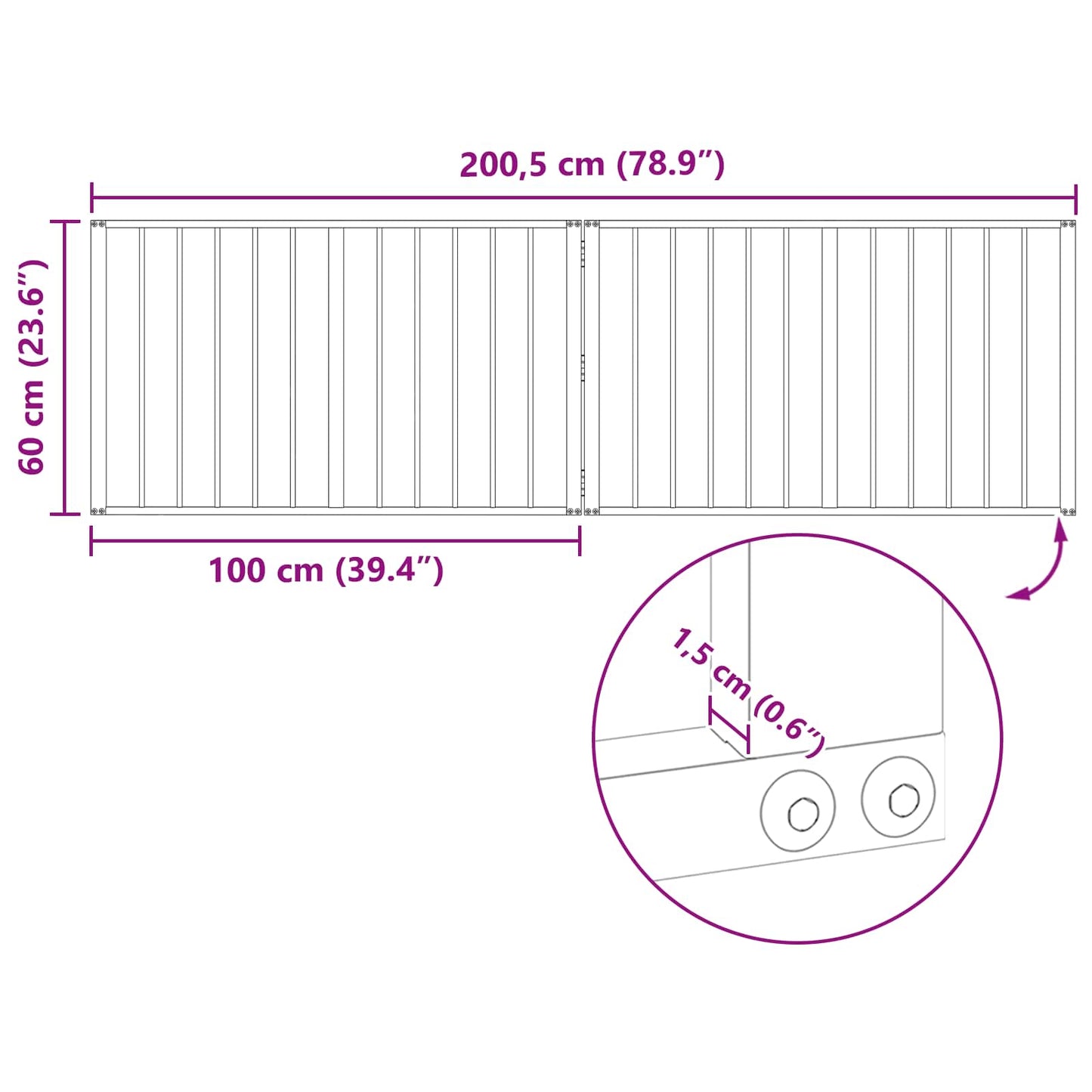 Cancello per cani 2 pcs Nero 100 x 60 cm Acciaio zincato | homemem39