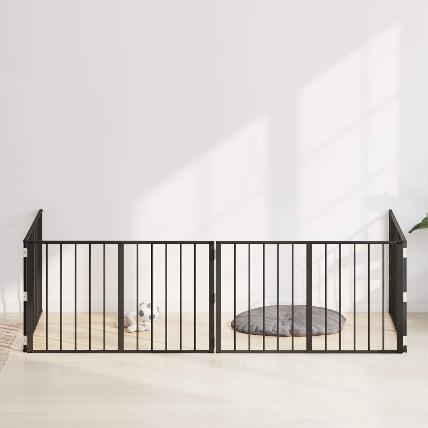 Cancello per cani 4 pcs Nero 100 x 60 cm Acciaio zincato | homemem39