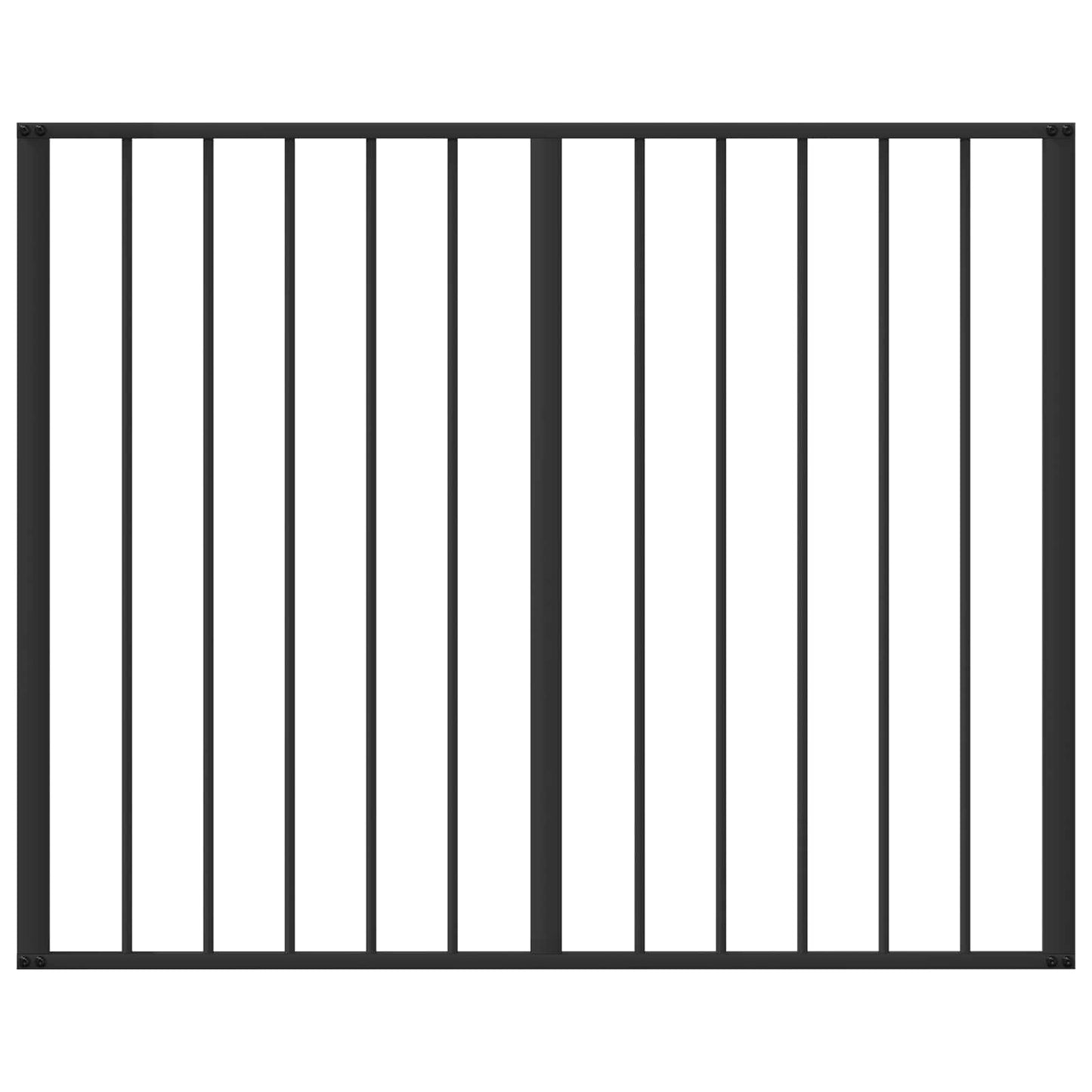 Cancello per cani 10 pcs Nero 100 x 60 cm Acciaio zincato