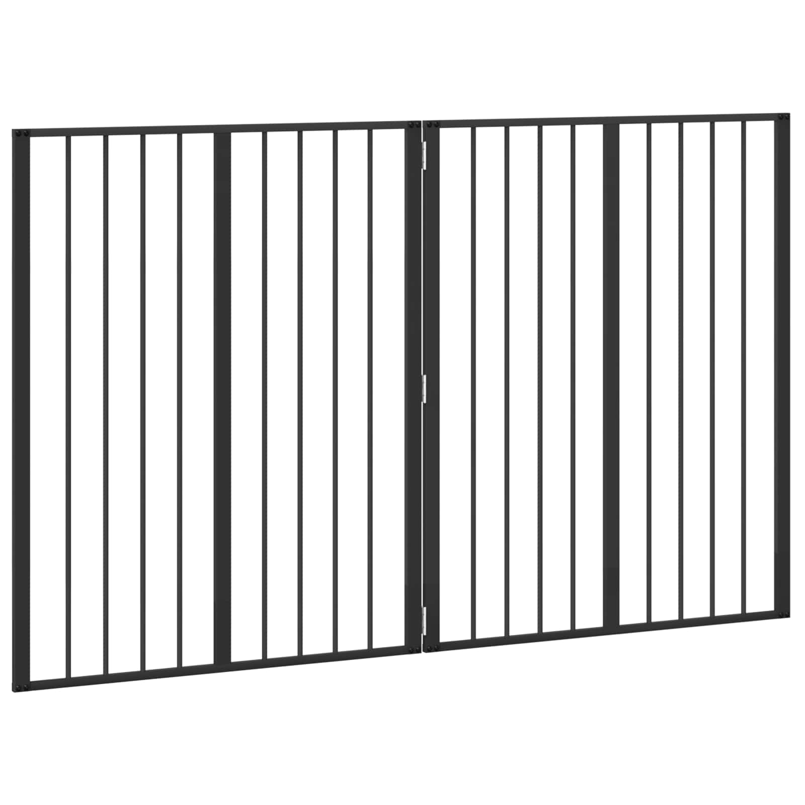 Cancello per cani 2 pcs Nero 80 x 100 cm Acciaio zincato | homemem39