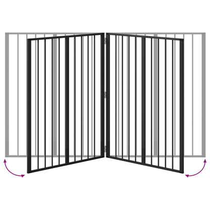 Cancello per cani 2 pcs Nero 80 x 100 cm Acciaio zincato | homemem39