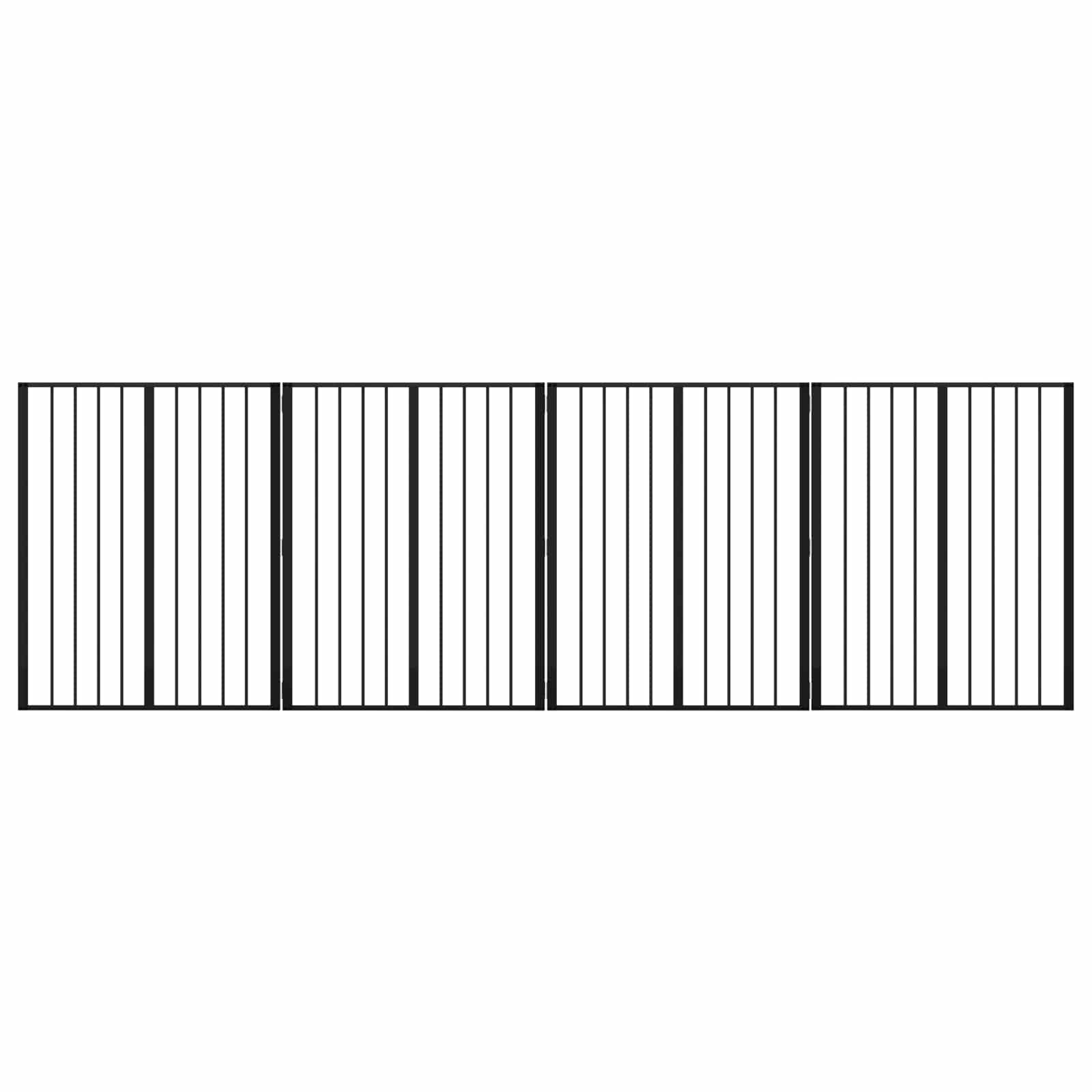 Cancello per cani 4 pcs Nero 80 x 100 cm Acciaio zincato | homemem39
