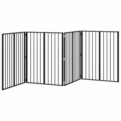Cancello per cani 4 pcs Nero 80 x 100 cm Acciaio zincato | homemem39