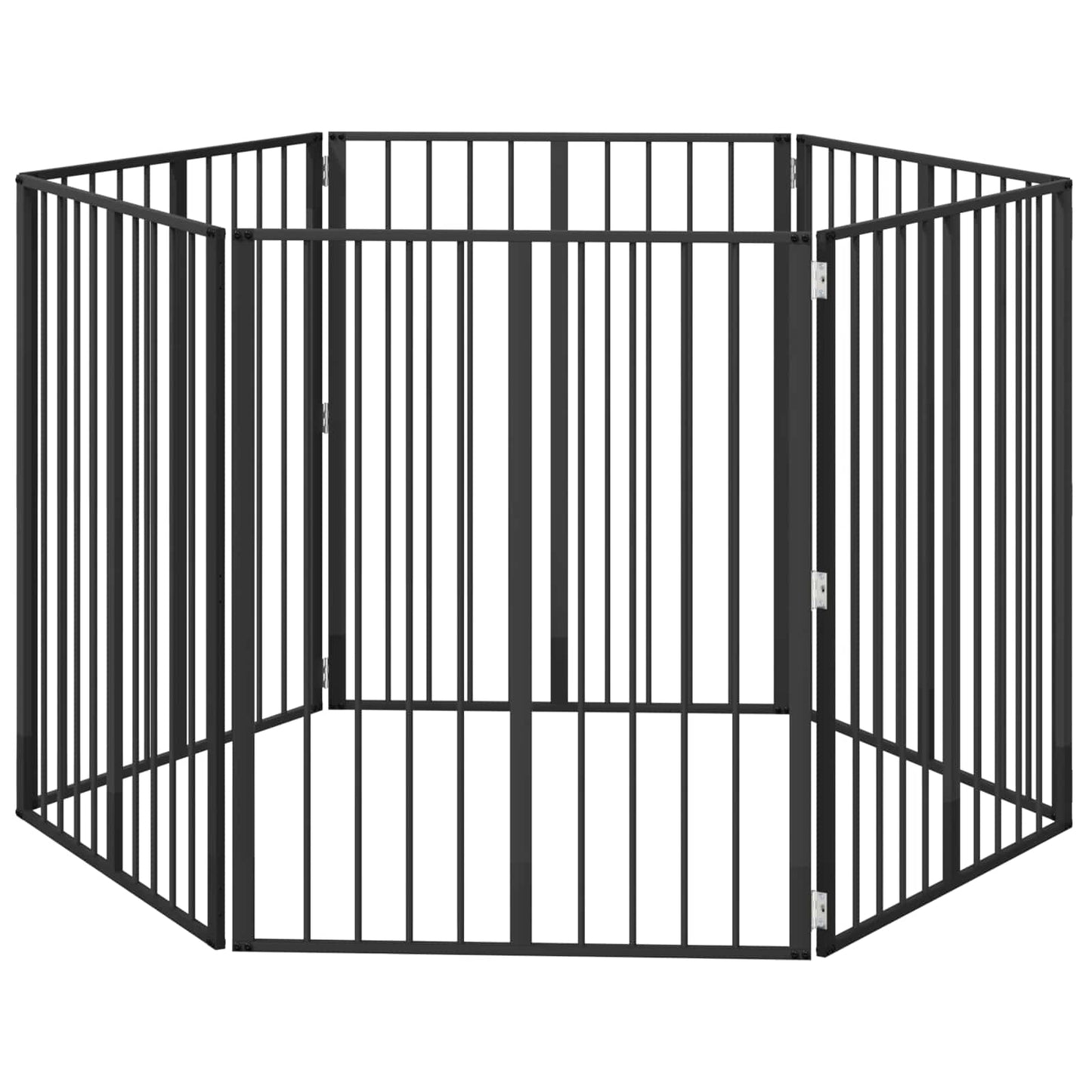 Cancello per cani 6 pcs Nero 80 x 100 cm Acciaio zincato