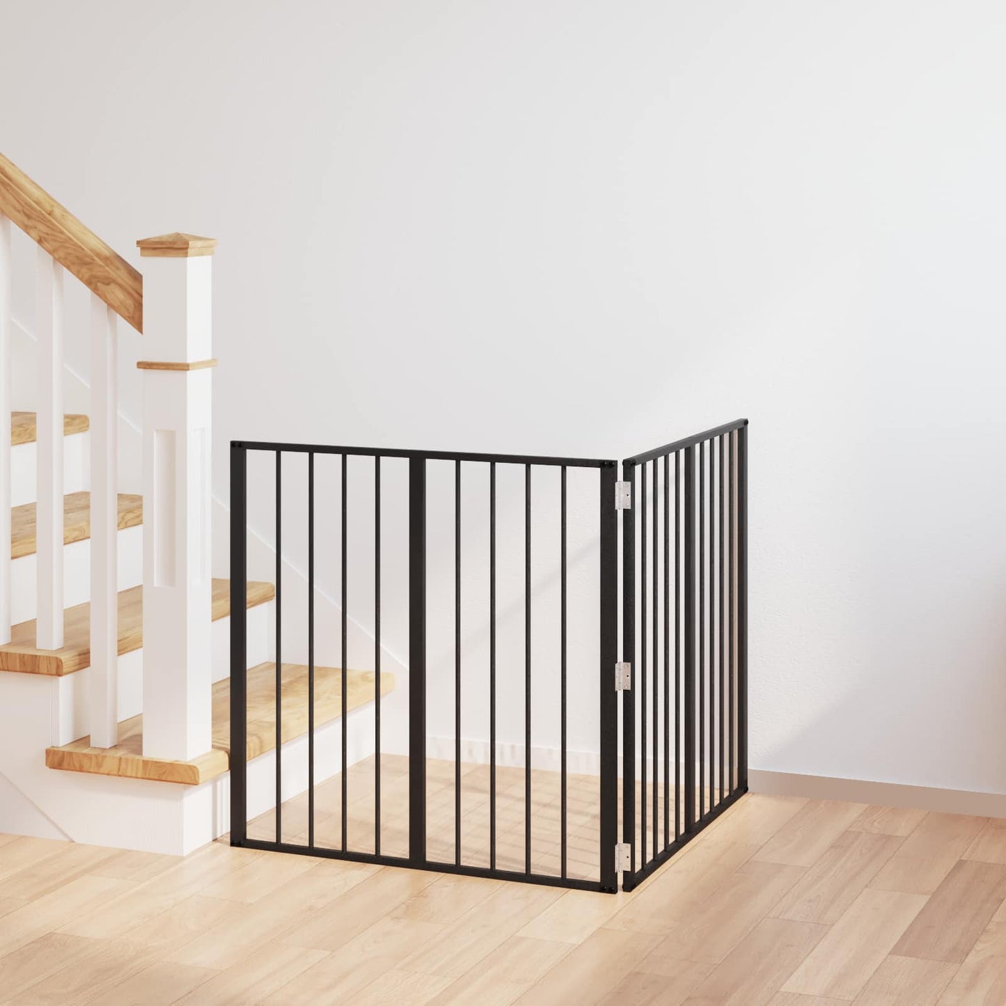 Cancello per cani 2 pcs Nero 80 x 80 cm Acciaio zincato | homemem39