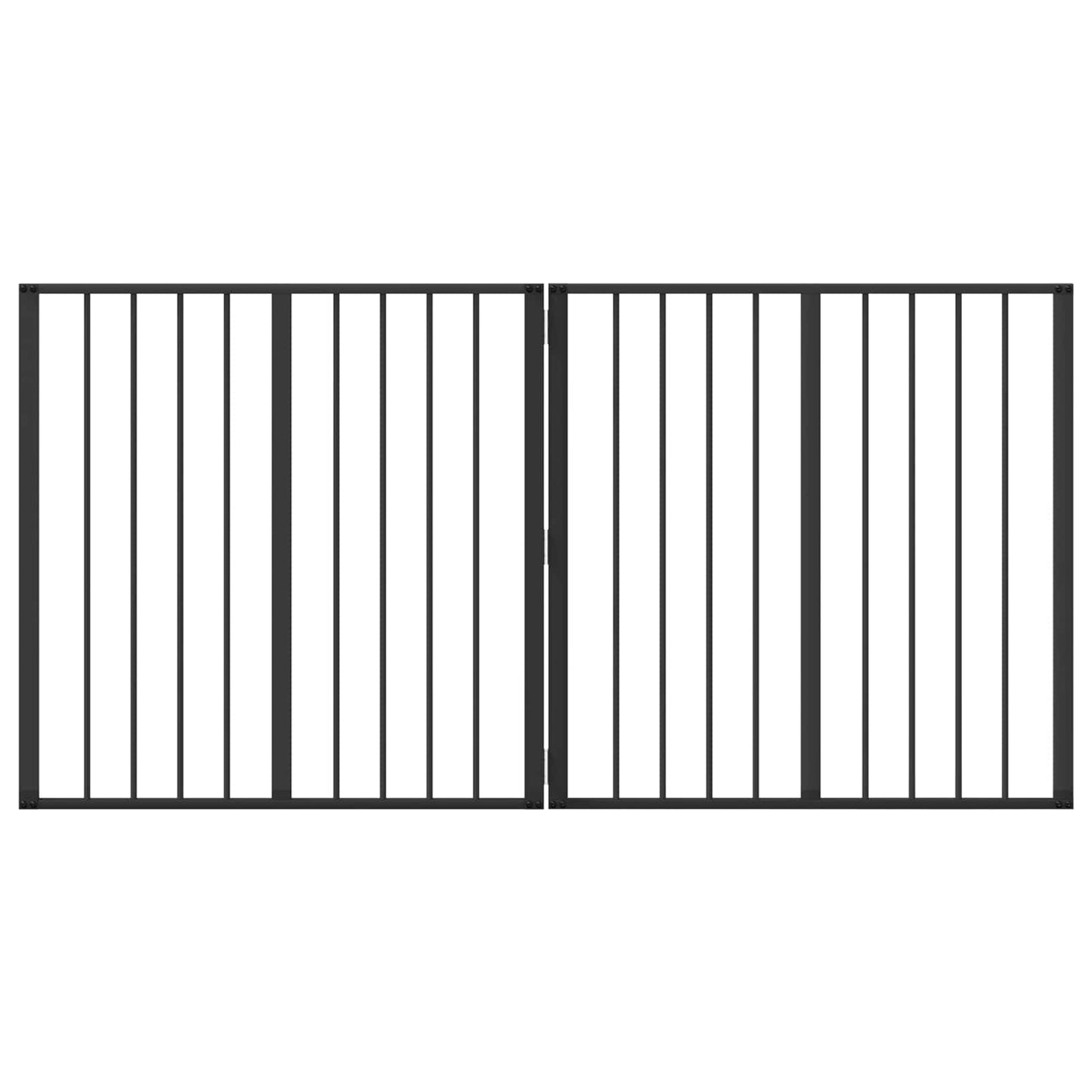 Cancello per cani 2 pcs Nero 80 x 80 cm Acciaio zincato | homemem39
