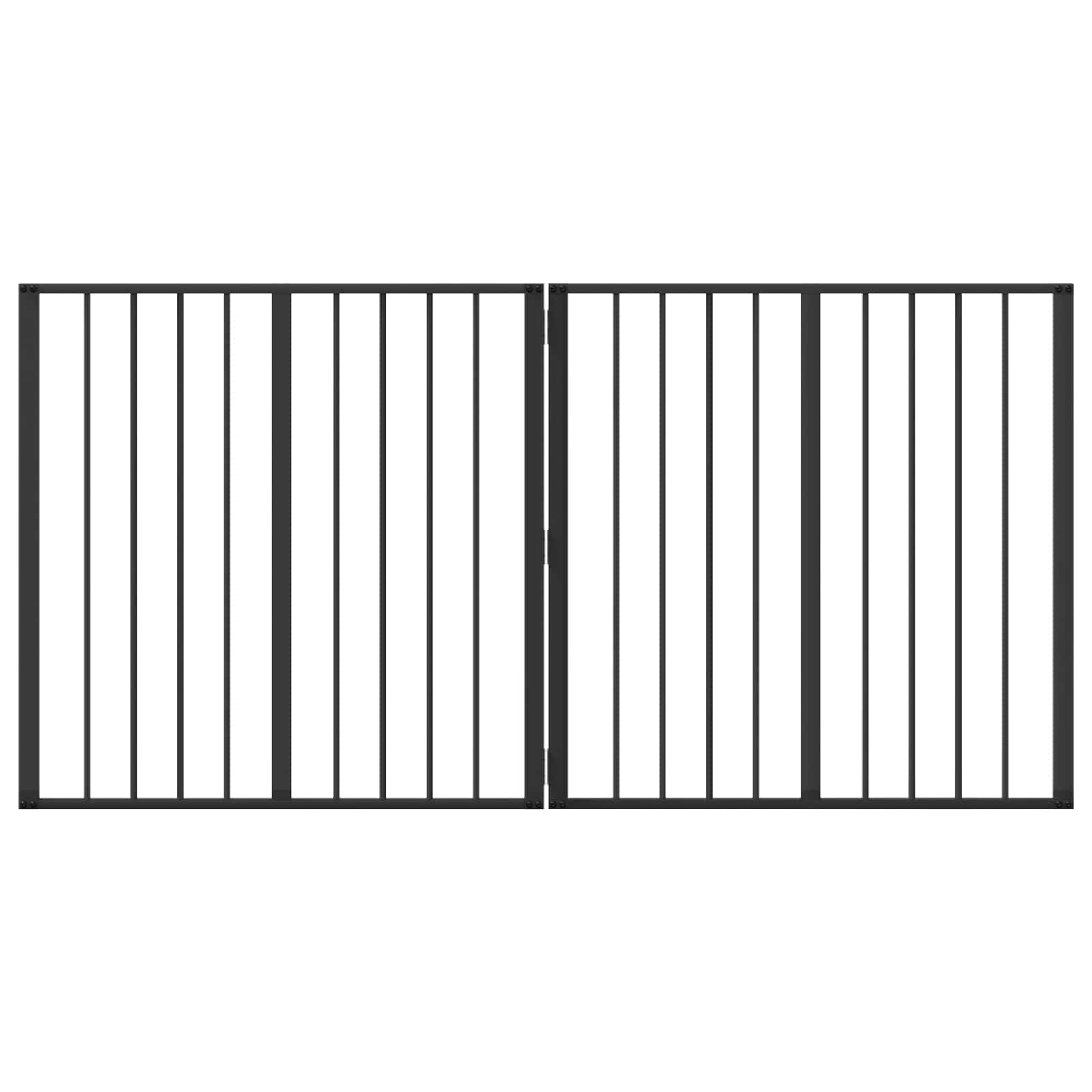 Cancello per cani 2 pcs Nero 80 x 80 cm Acciaio zincato | homemem39