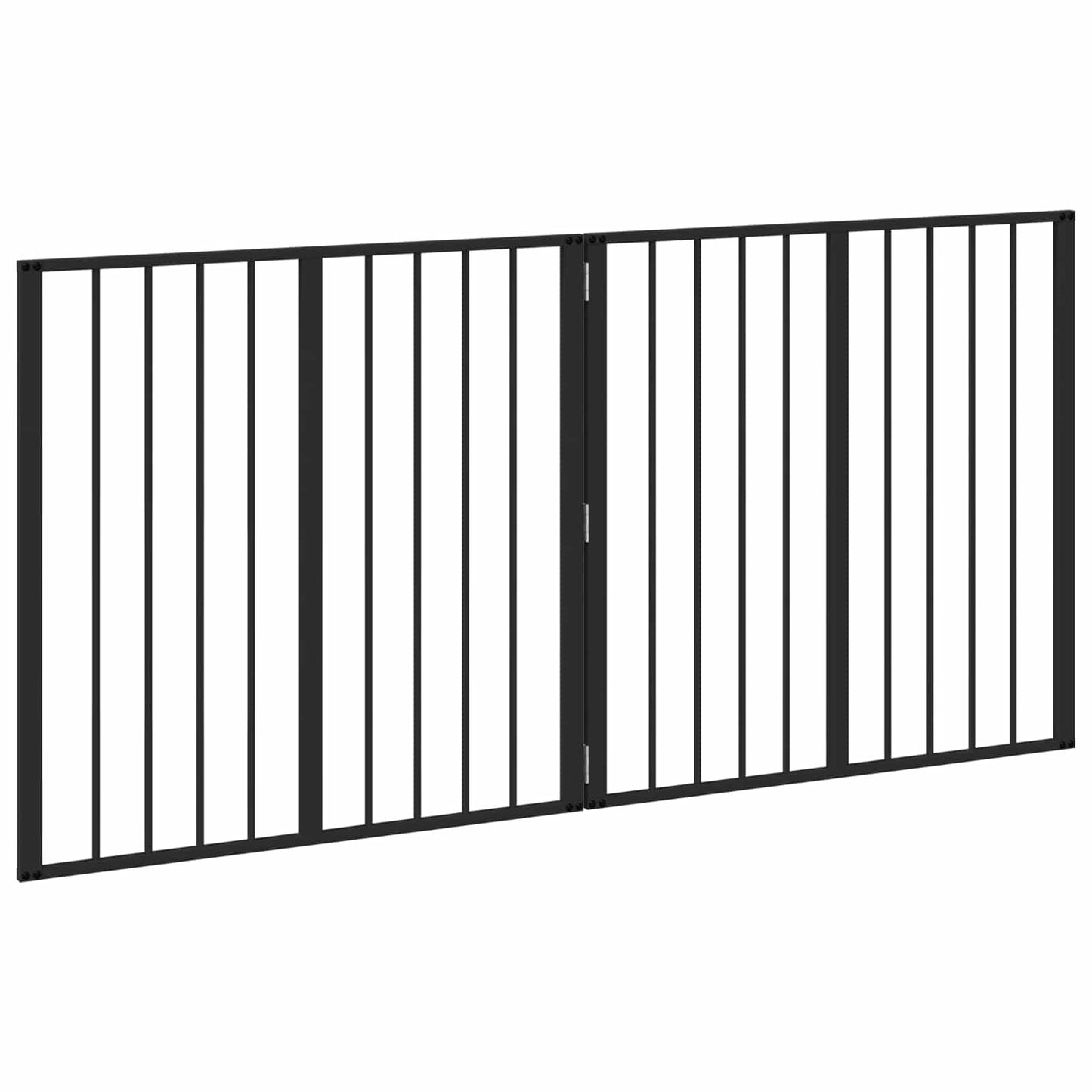Cancello per cani 2 pcs Nero 80 x 80 cm Acciaio zincato | homemem39