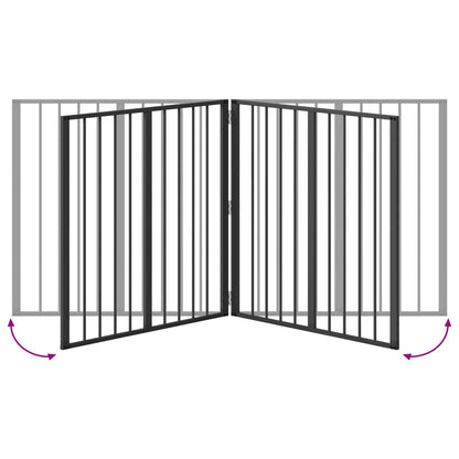 Cancello per cani 2 pcs Nero 80 x 80 cm Acciaio zincato | homemem39
