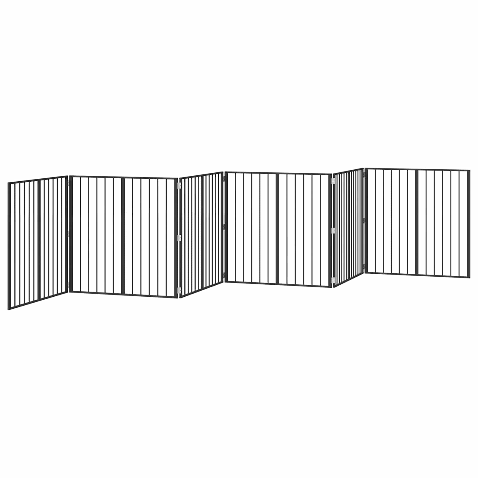 Cancello per cani 6 pcs Nero 80 x 80 cm Acciaio zincato | homemem39