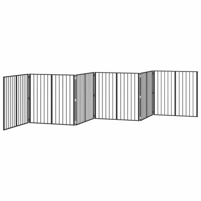Cancello per cani 6 pcs Nero 80 x 80 cm Acciaio zincato | homemem39