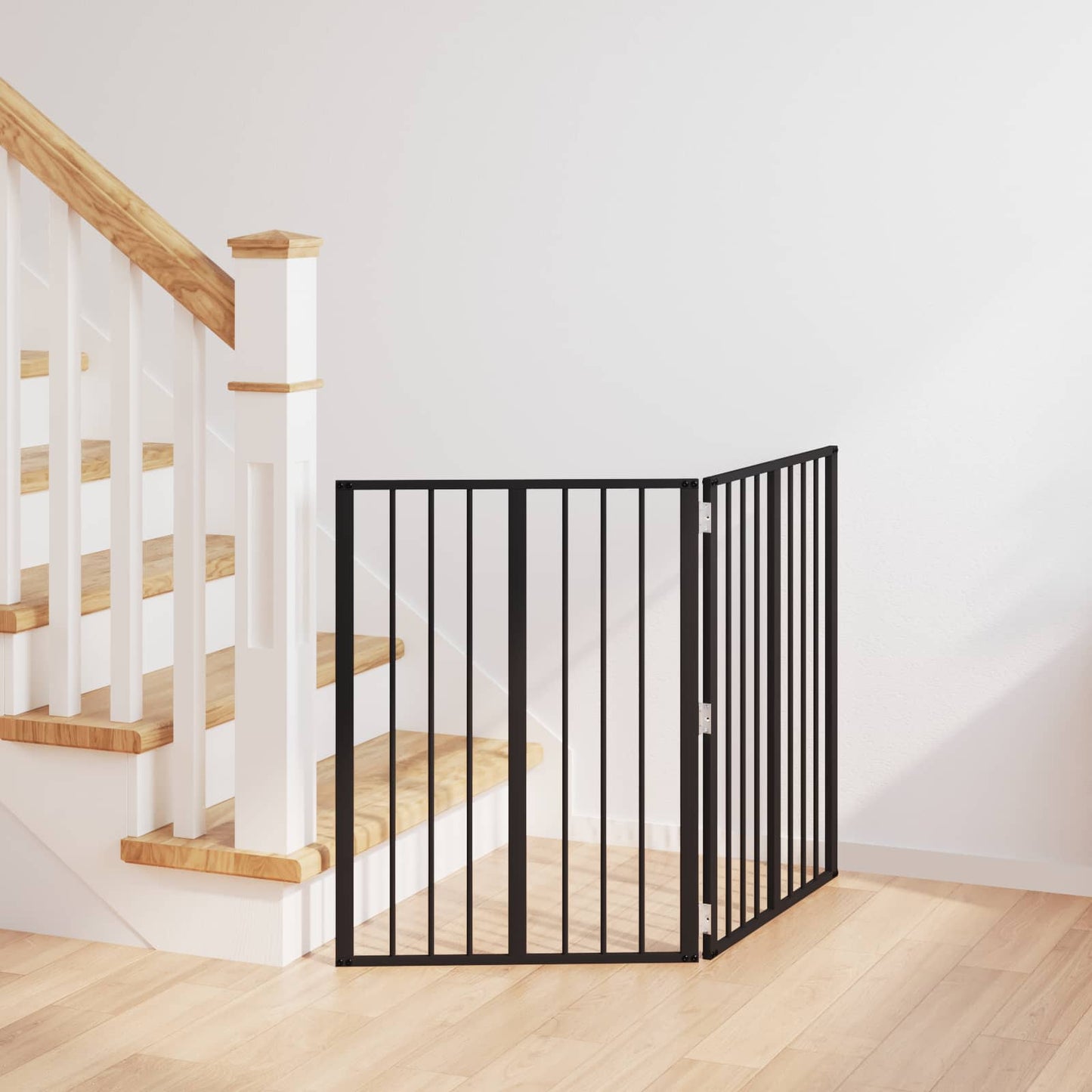 Cancello per cani 2 pcs Nero 60 x 80 cm Acciaio zincato | homemem39