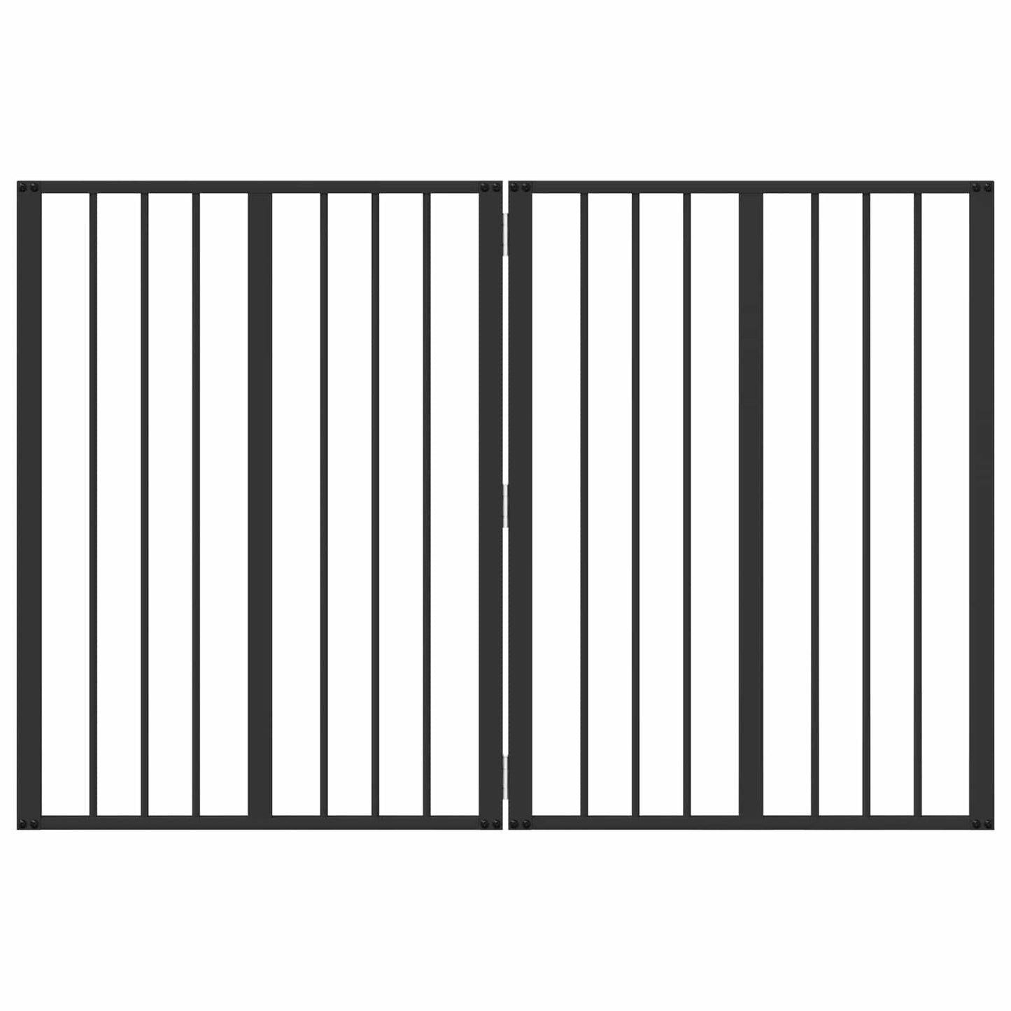 Cancello per cani 2 pcs Nero 60 x 80 cm Acciaio zincato | homemem39