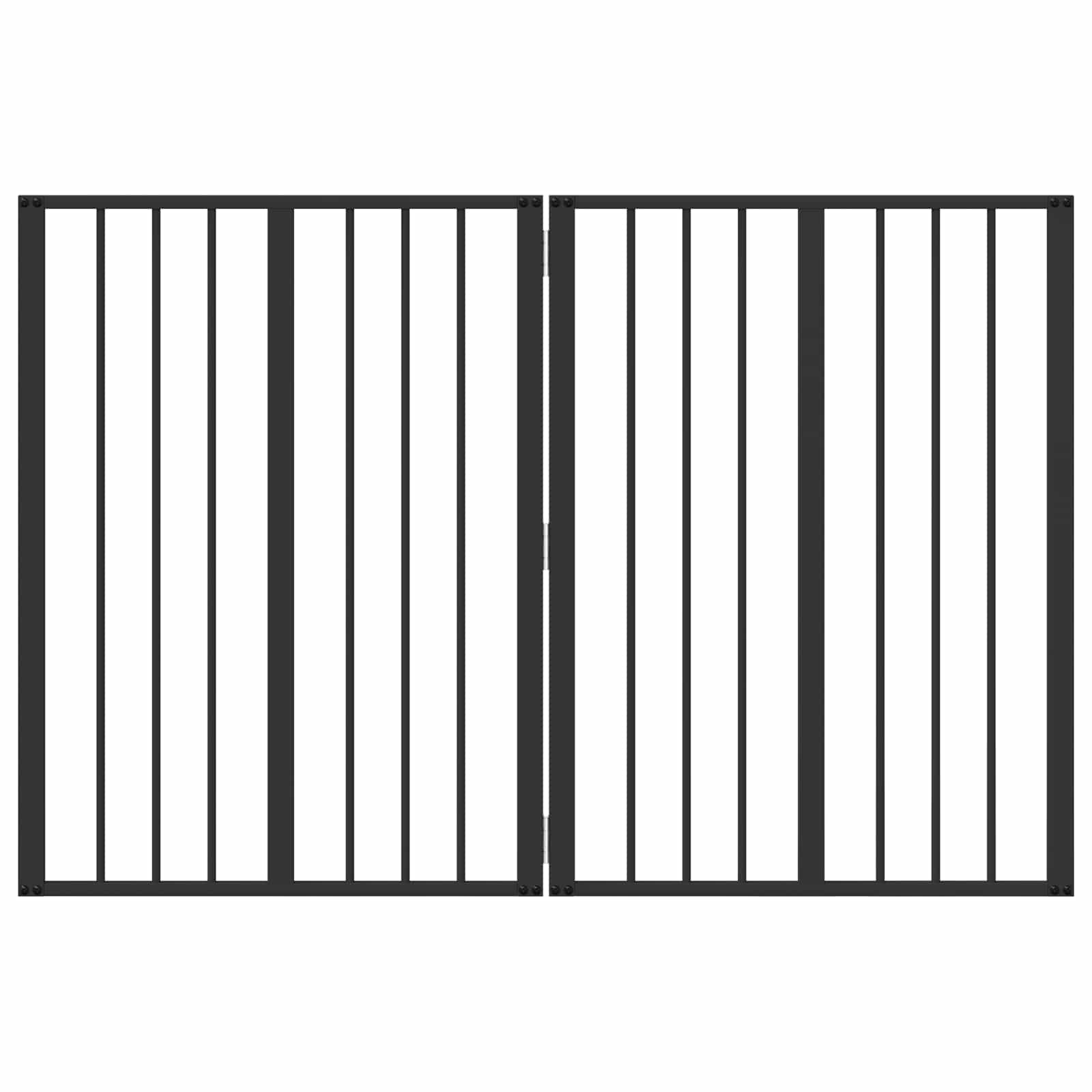 Cancello per cani 2 pcs Nero 60 x 80 cm Acciaio zincato | homemem39