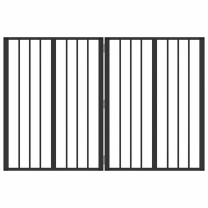Cancello per cani 2 pcs Nero 60 x 80 cm Acciaio zincato | homemem39