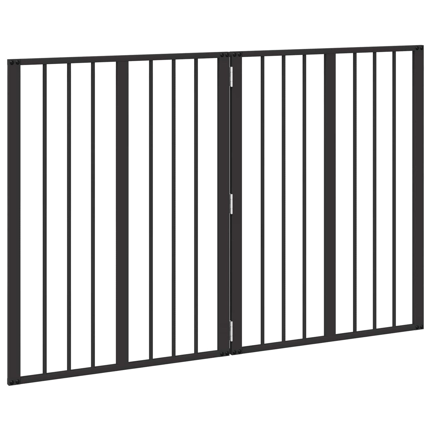 Cancello per cani 2 pcs Nero 60 x 80 cm Acciaio zincato | homemem39