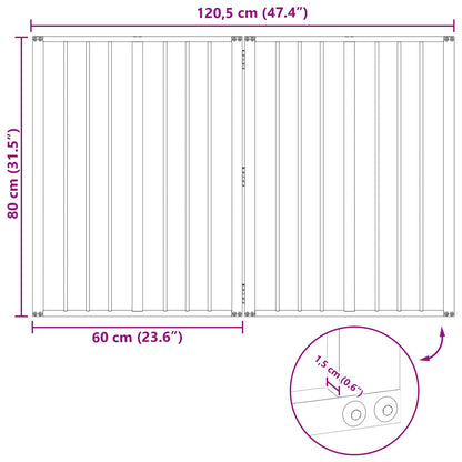 Cancello per cani 2 pcs Nero 60 x 80 cm Acciaio zincato | homemem39