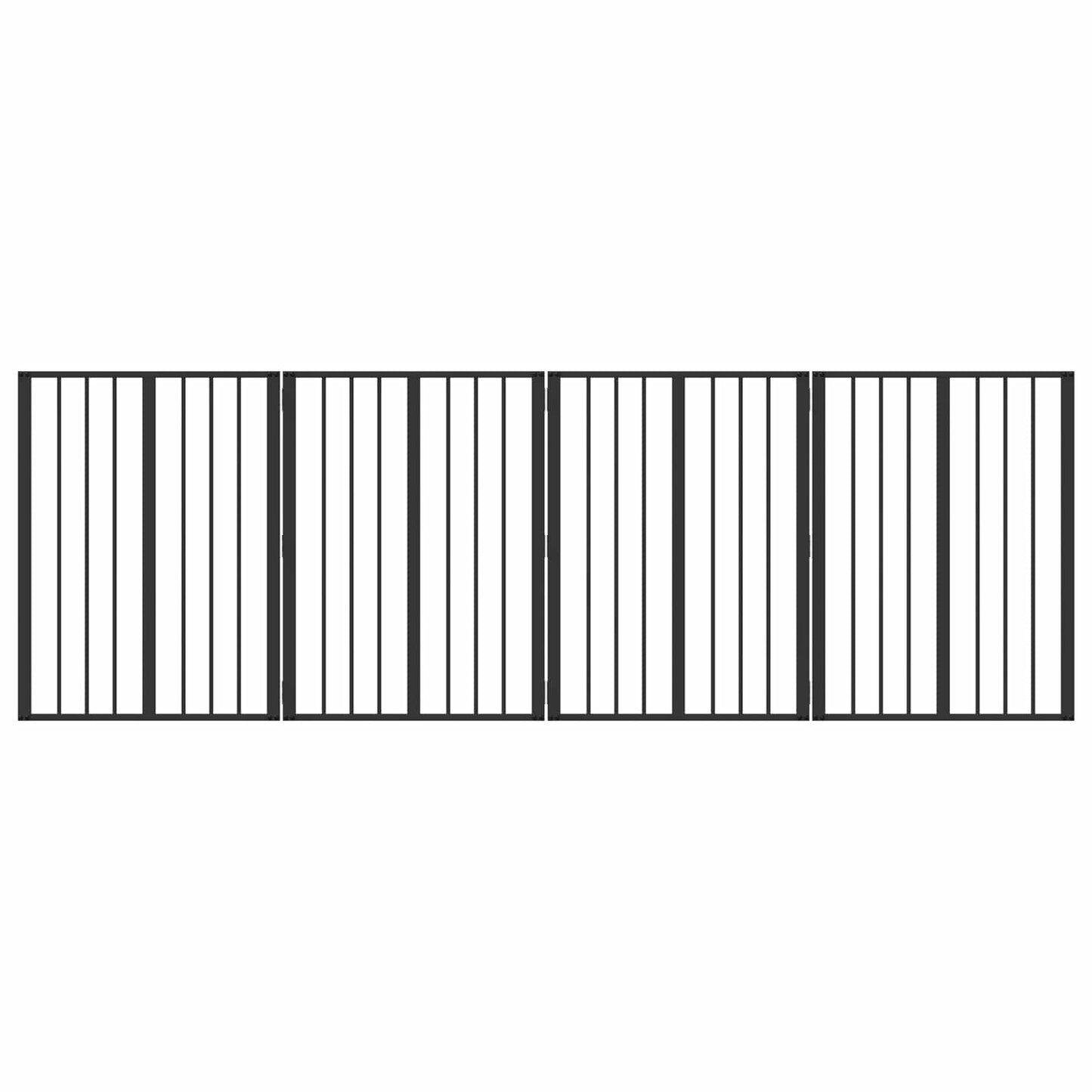 Cancello per cani 4 pcs Nero 60 x 80 cm Acciaio zincato | homemem39