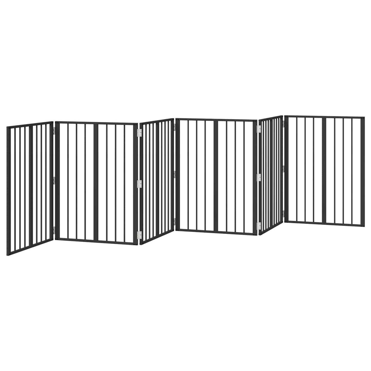 Cancello per cani 6 pcs Nero 60 x 80 cm Acciaio zincato