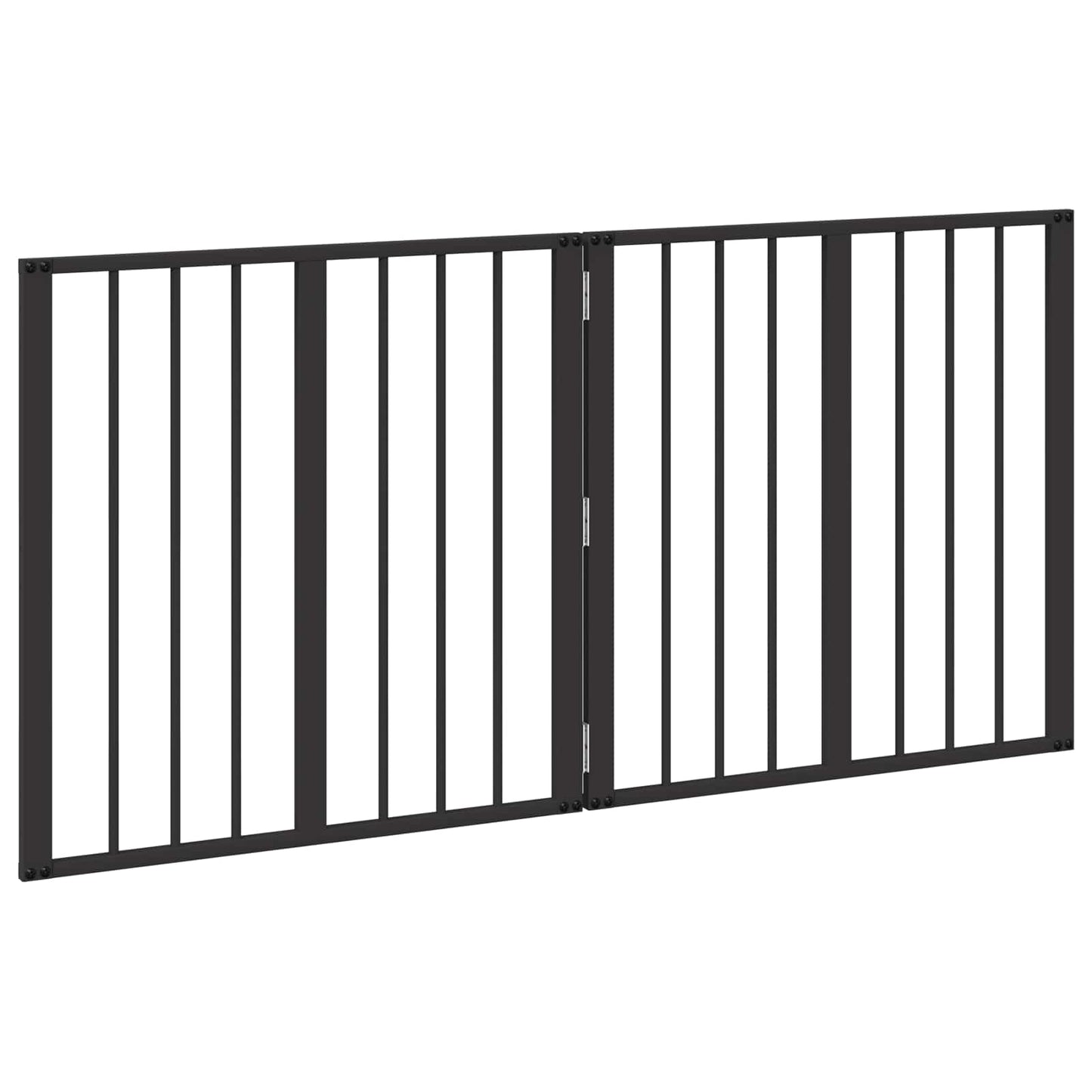 Cancello per cani 2 pcs Nero 60 x 60 cm Acciaio zincato | homemem39