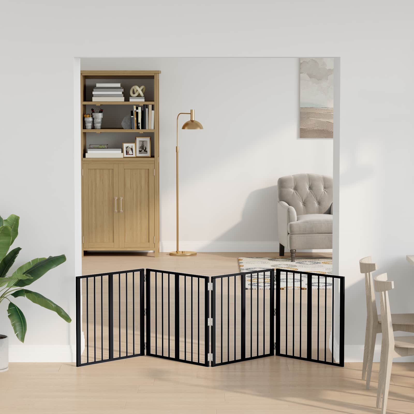 Cancello per cani 4 pcs Nero 60 x 60 cm Acciaio zincato | homemem39
