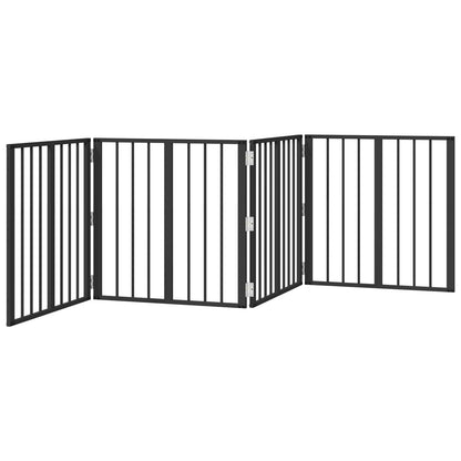 Cancello per cani 4 pcs Nero 60 x 60 cm Acciaio zincato