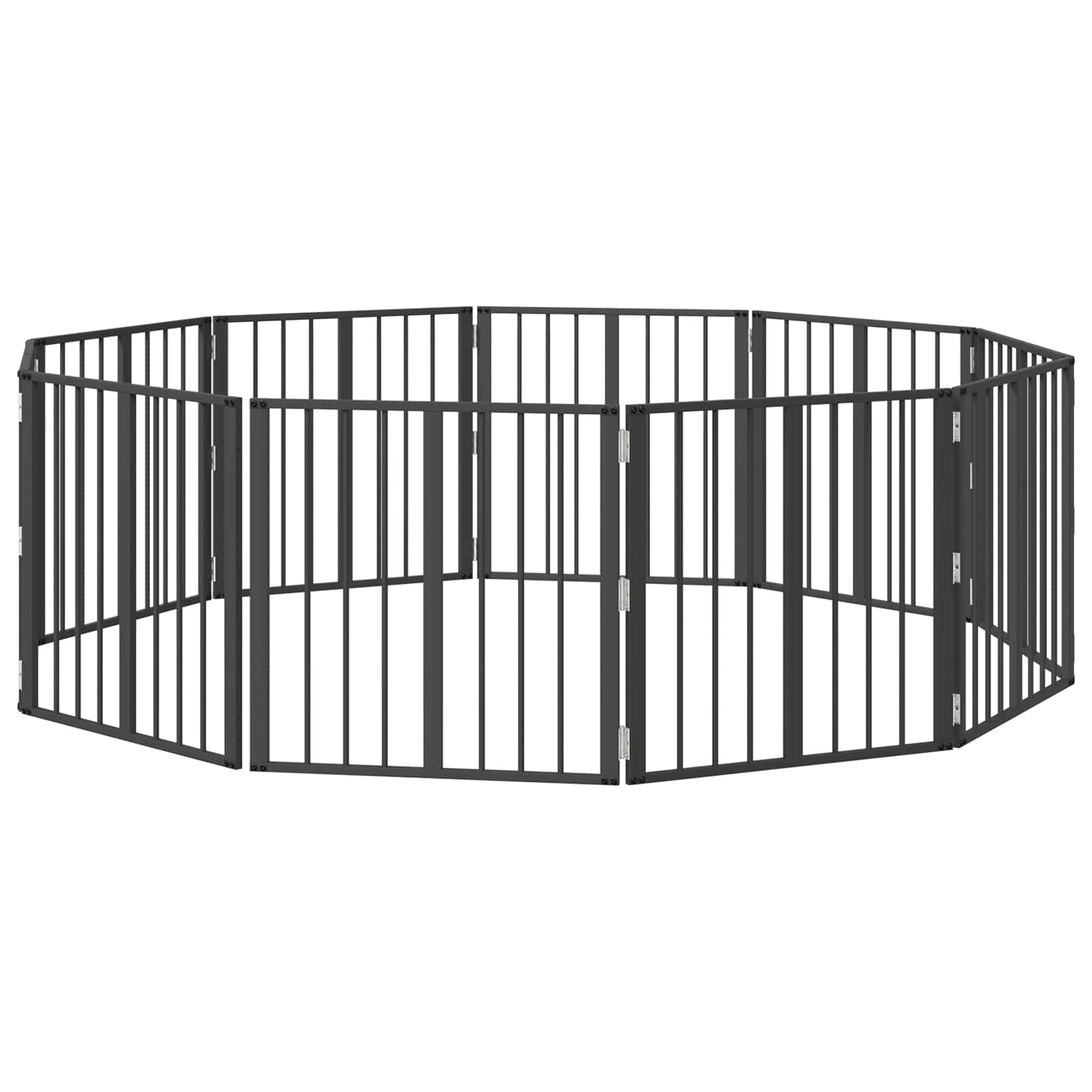 Cancello per cani 10 pcs Nero 60 x 60 cm Acciaio zincato | homemem39