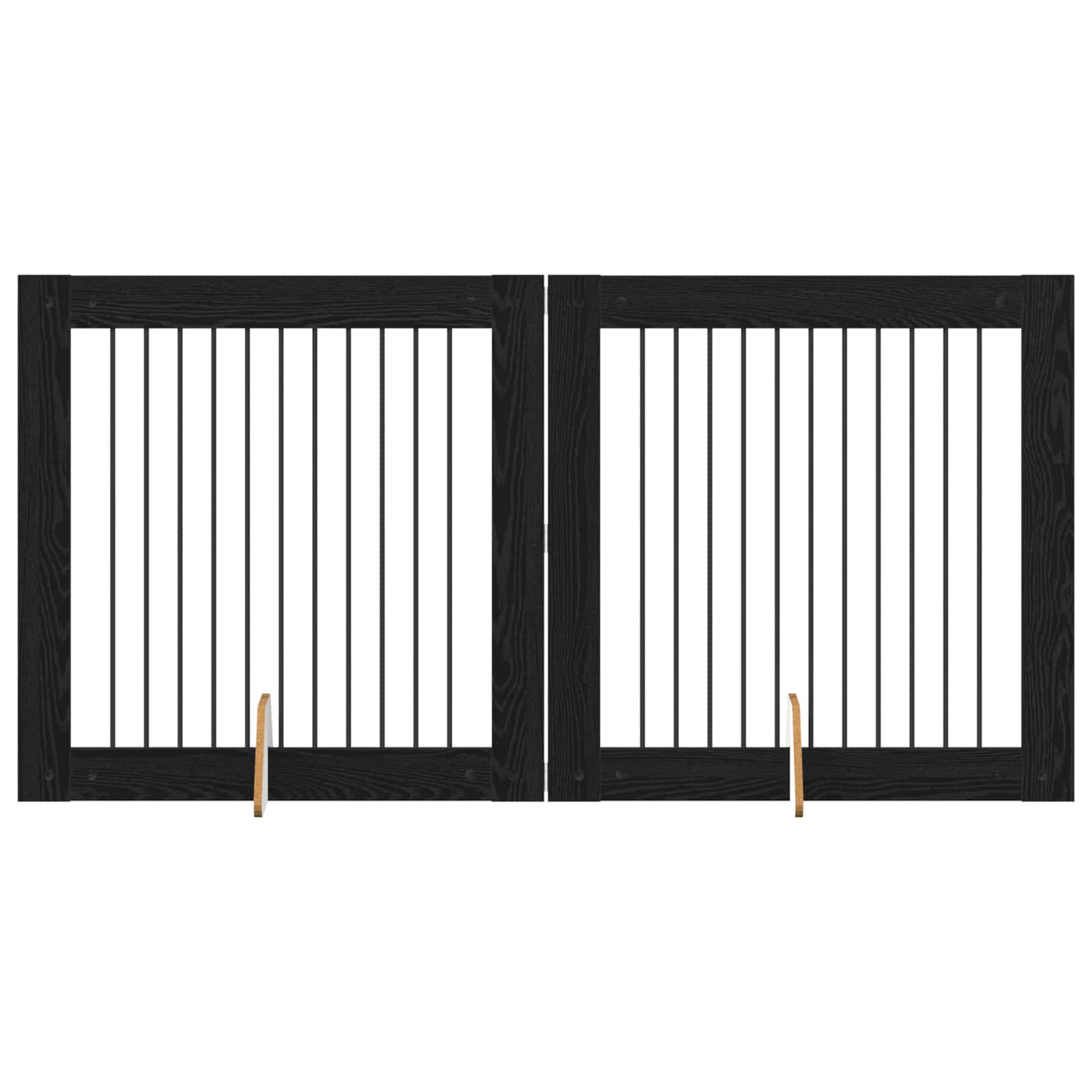 Cancello per cani con supporti 2 pcs Rovere Nero 100 x 100 cm | homemem39