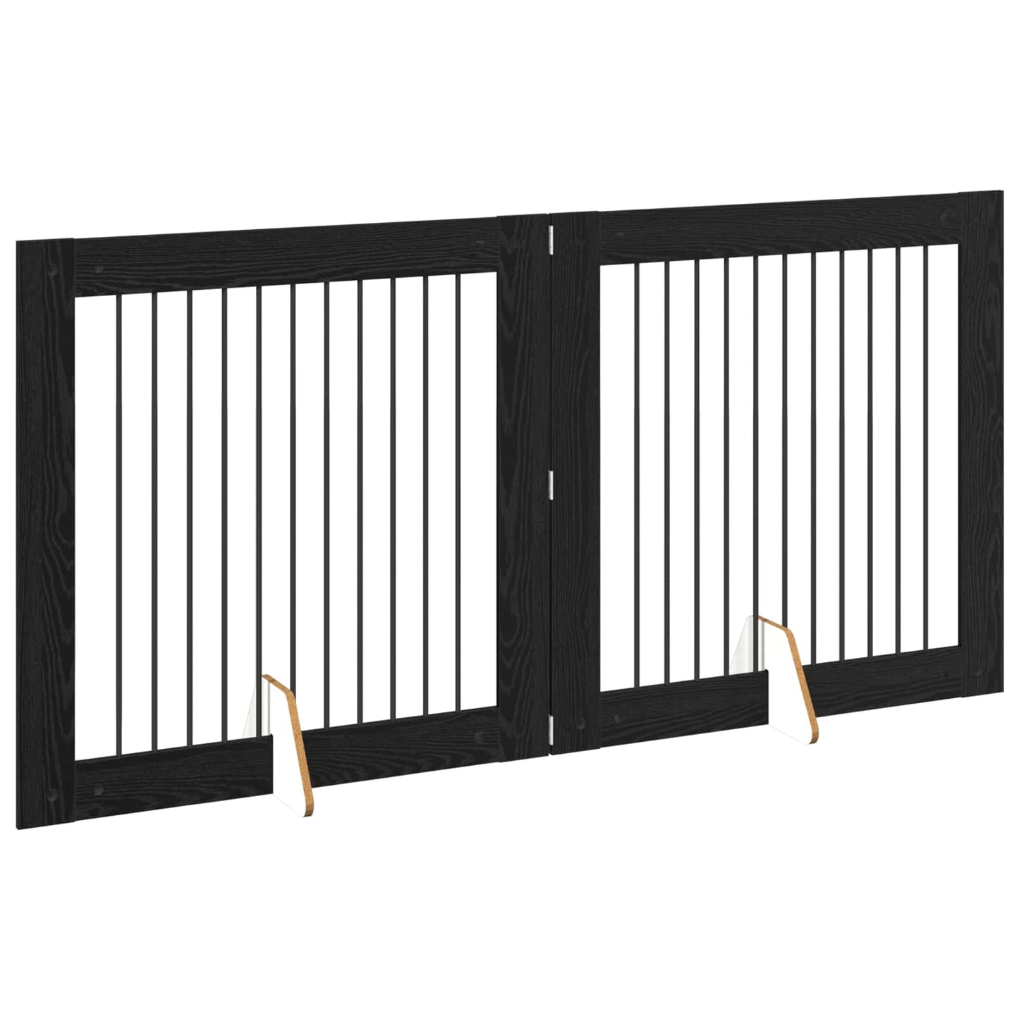 Cancello per cani con supporti 2 pcs Rovere Nero 100 x 100 cm | homemem39