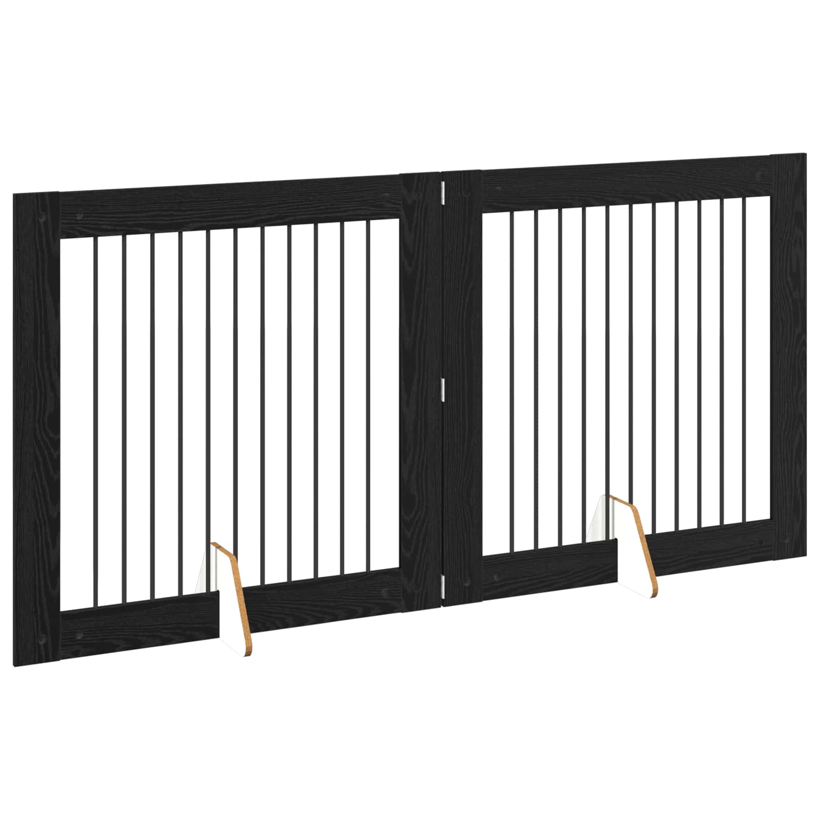 Cancello per cani con supporti 2 pcs Rovere Nero 100 x 100 cm | homemem39