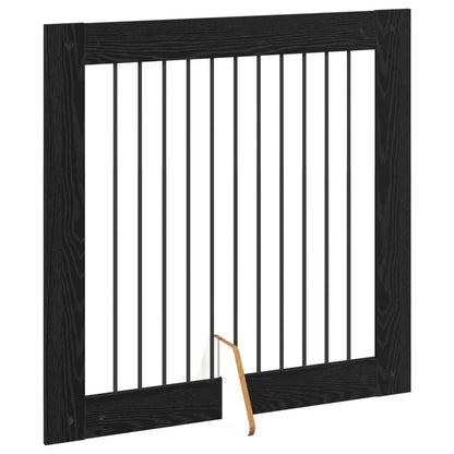 Cancello per cani con supporti 2 pcs Rovere Nero 100 x 100 cm | homemem39