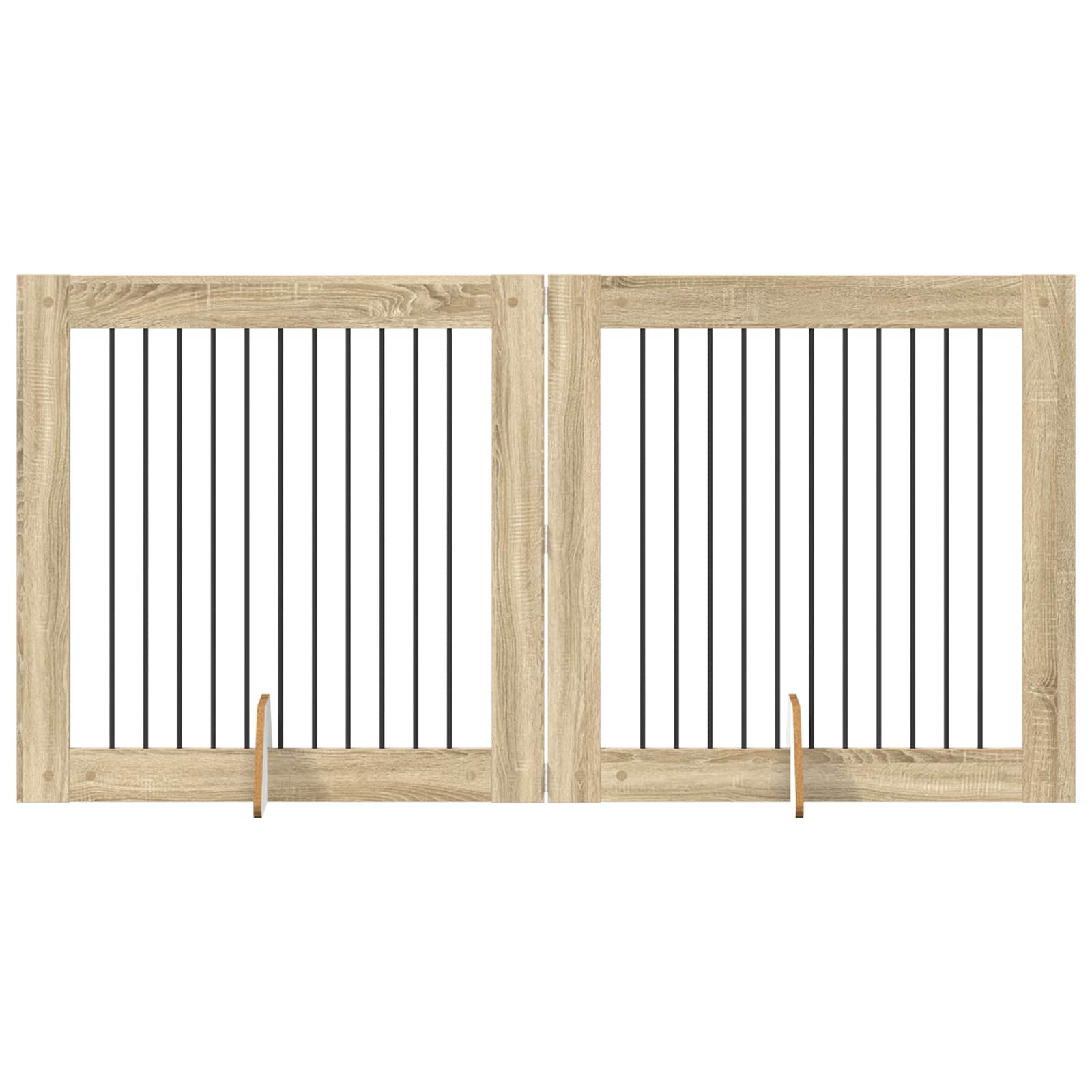 Cancello per cani con supporti 2 pcs Rovere Sonoma 100 x 100 cm | homemem39